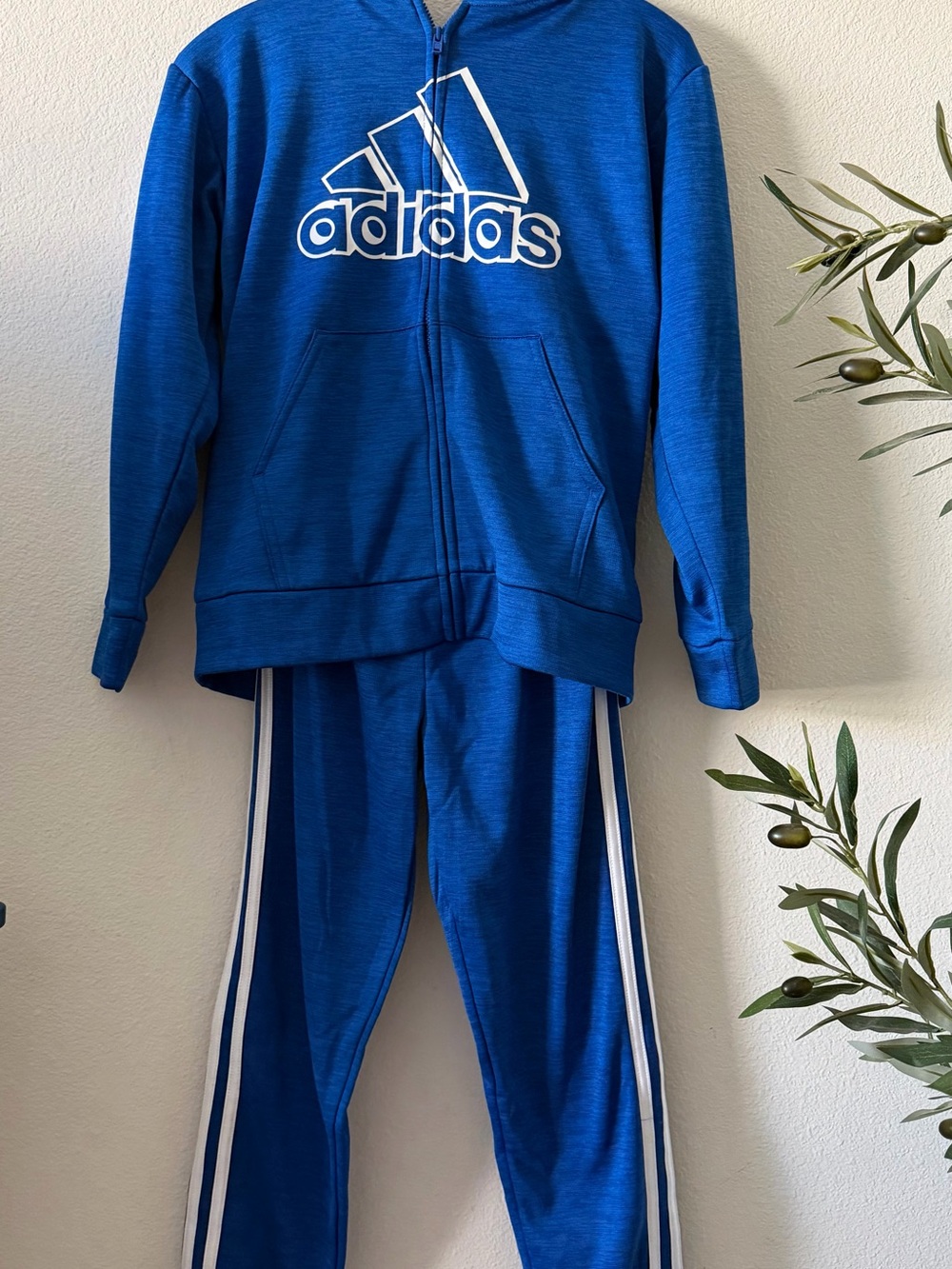 adidas Kids Blue Logo Track Jacket and Pants Set